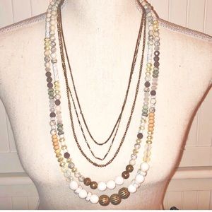⭐️ Bead & Stone Layered Necklace ⭐️